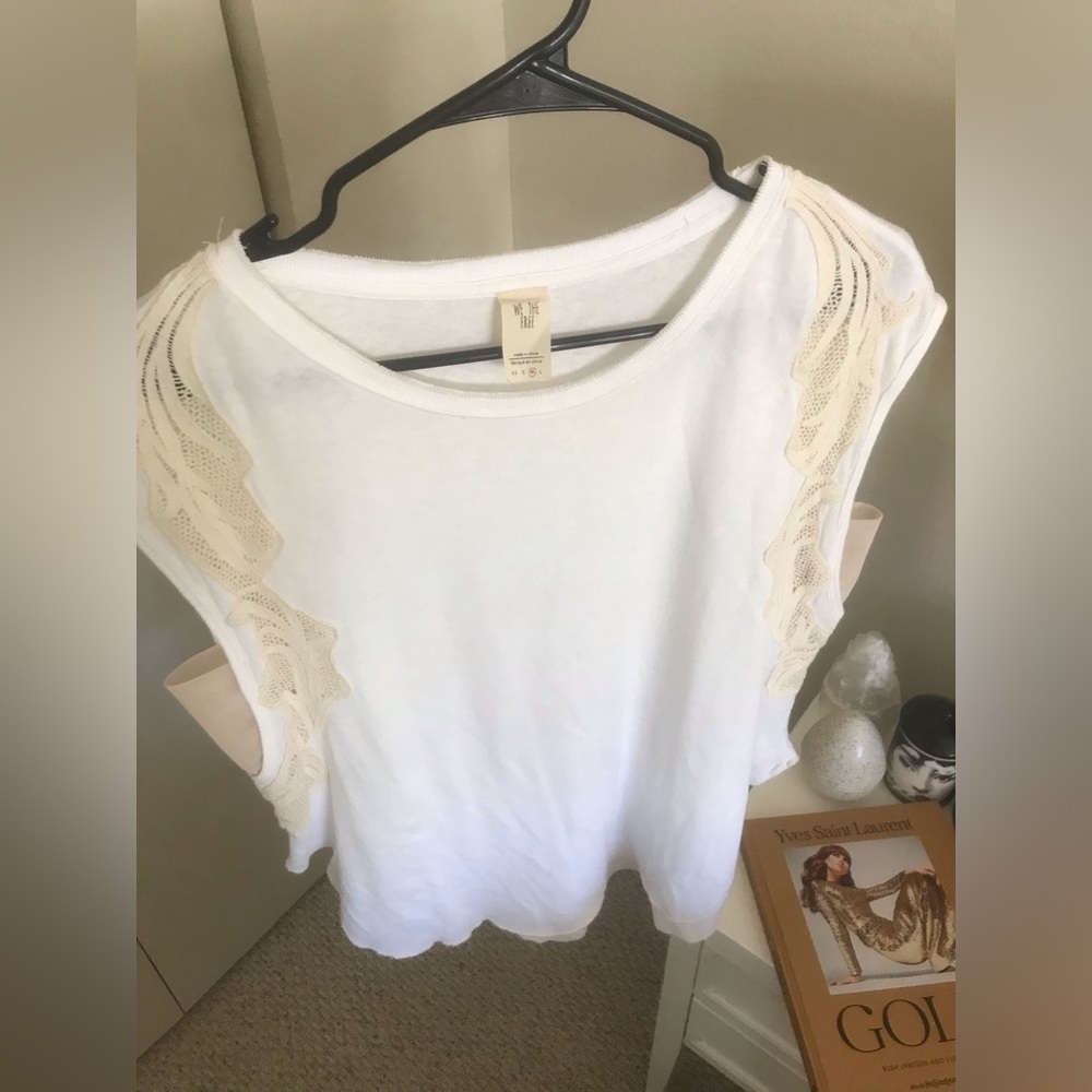 Tailored Free People Bonsai Cotton Crochet Muscle Tee white Medium - Picture 7 of 11